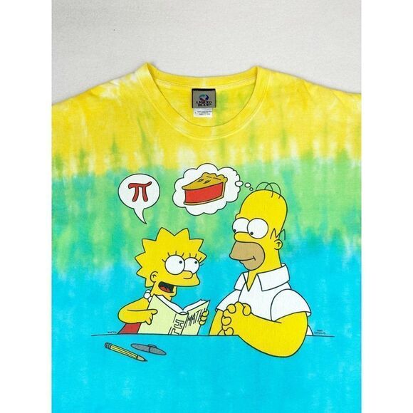 Liquid Blue 2013 Simpson Pi Pie T-Shirt Large Tie Dye Homer Lisa - Picture 1 of 7